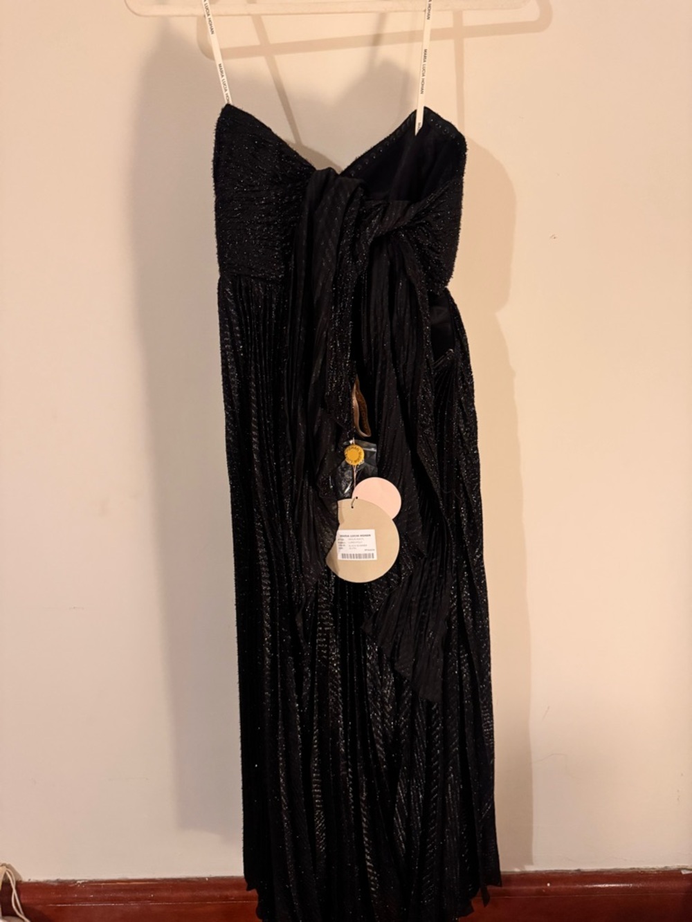 Maria Lucia Hohan Venus Strapless Black Pleated Cocktail Evening Dress Gown - Picture 6 of 10